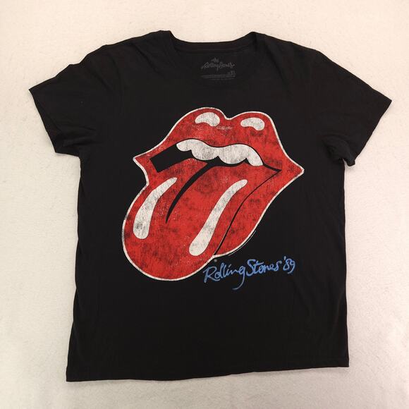 Rolling Stones Band Crew Neck Short Sleeve Graphic T Shirt Womens Size XL Black - Picture 2 of 9